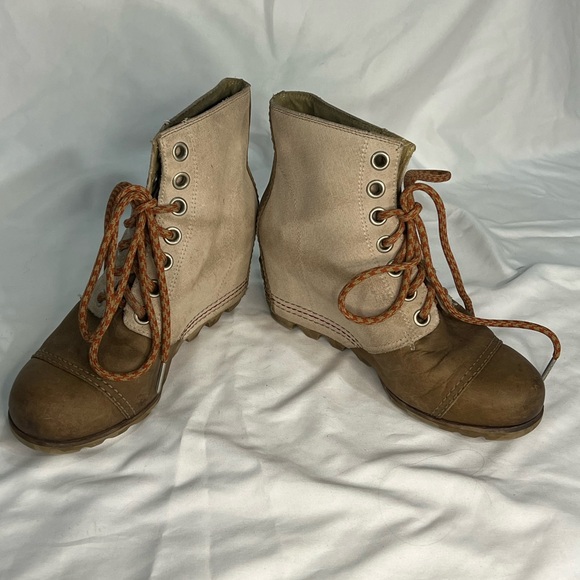 SOREL 1964 Premium Canvas Wedge FOSSIL- SANGUINE Size 8 - Picture 9 of 12